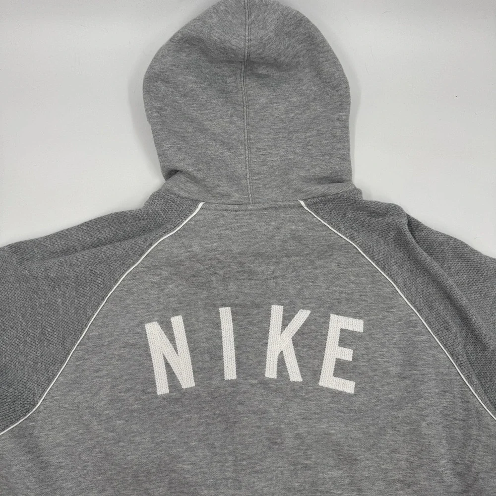 Nike‎ Athletic Dept Hooded Varsity Jacket Mens Large Grey Snap 521482-063